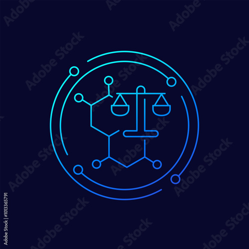 hormone balance icon, linear design