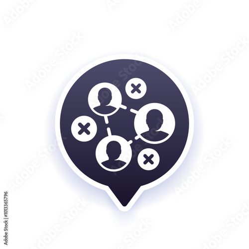 inefficient team icon with people, vector