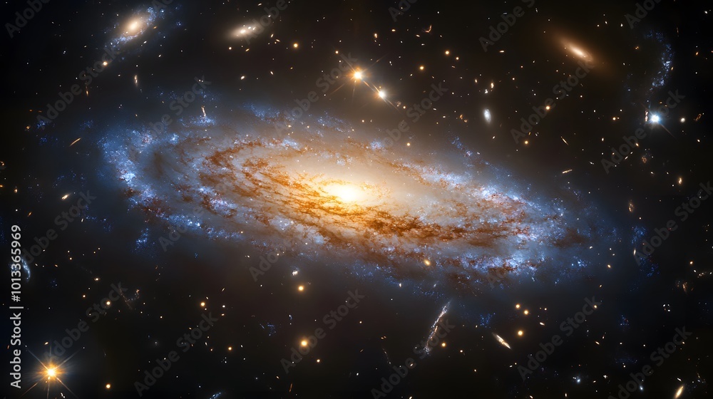 Stunning spiral galaxy in deep space Stunning spiral galaxy in deep space