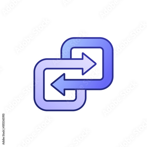 Substitute, replace icon with arrows, outlined color design