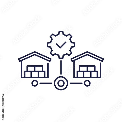 warehouse management line icon on white