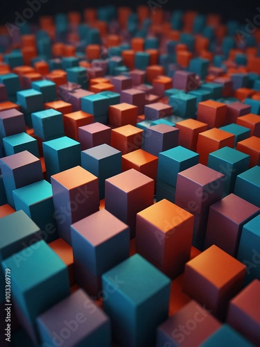 Abstract 3D cube background.