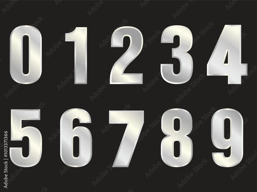 silver number set silver number set