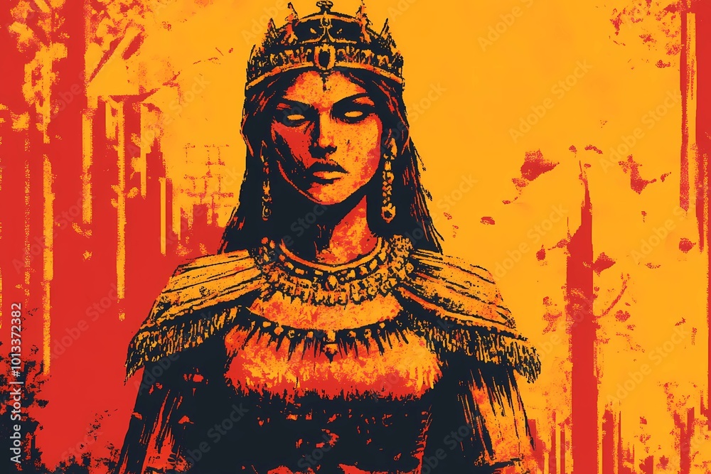 Fototapeta premium Elegant royalty queen background with crown designs and detailed elements, perfect for creating noble atmospheres and high-class visual aesthetics.