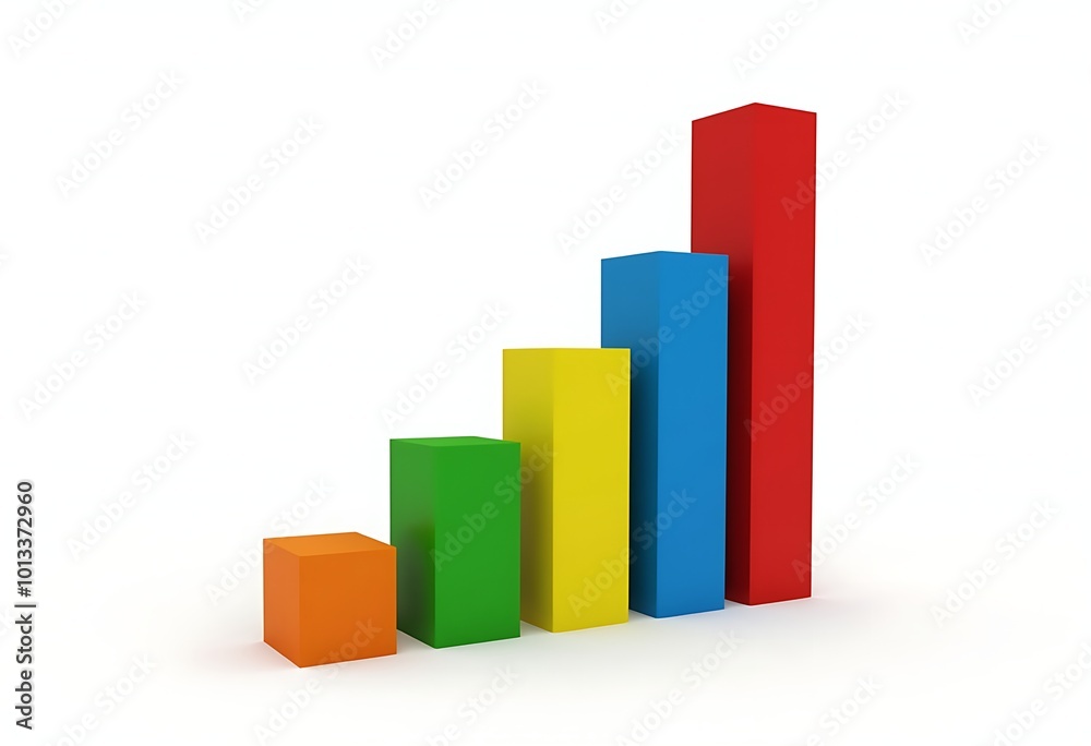 3d colorful bar graph isolated on white background, financial business concept 3d colorful bar graph isolated on white background, financial business concept