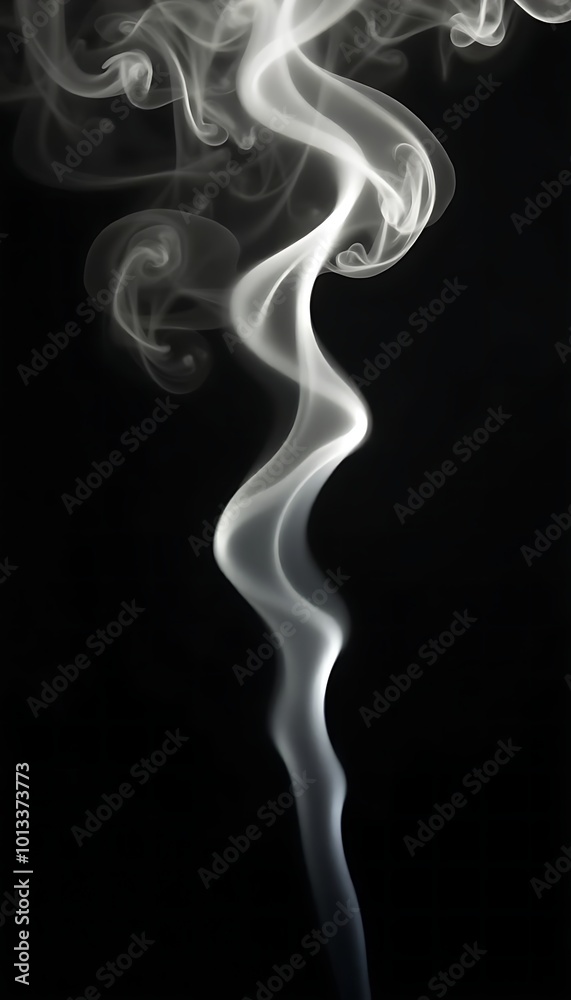 Twisted white smoke on black background Twisted white smoke on black background