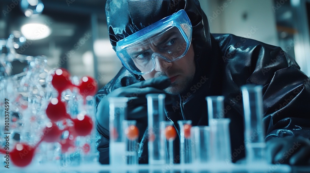 Scientist Conducting Experiments in Laboratory Environment Scientist Conducting Experiments in Laboratory Environment