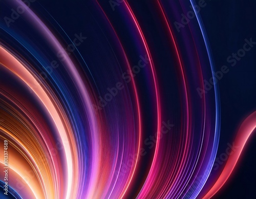New Dark abstract background with Red Blue neon lines, glow.
