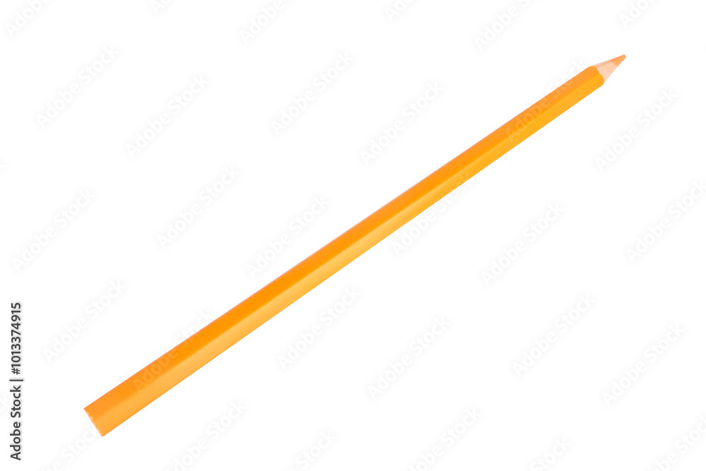 Colored pencil yellow one isolated on white background Colored pencil yellow one isolated on white background