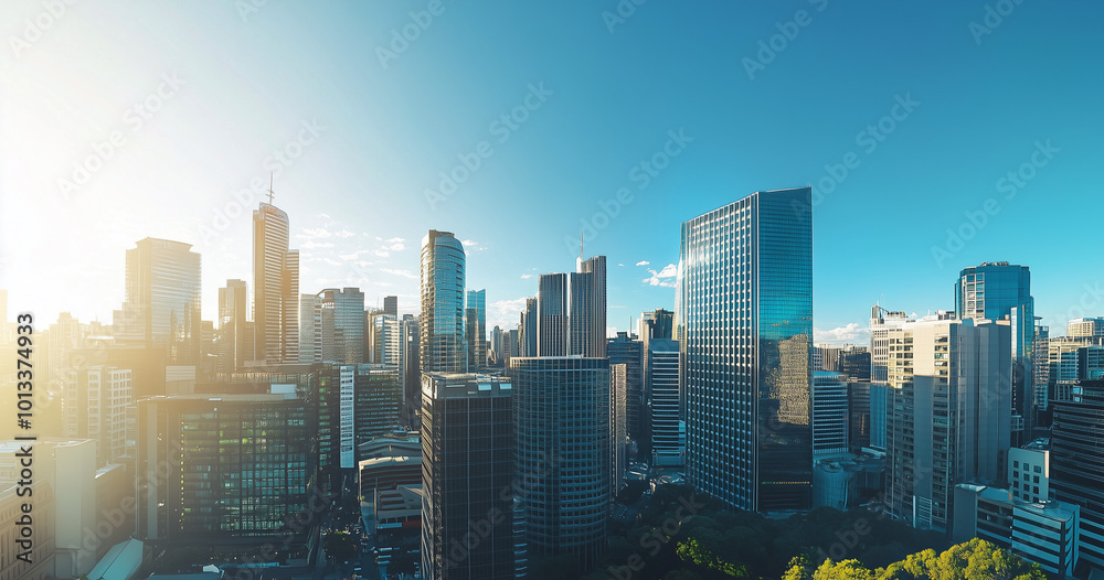 Fototapeta premium Office Skyscrapers in the City Financial and Business District