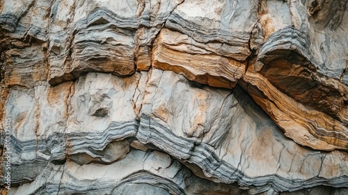 Wallpaper Mural Close-up of a rock face in a canyon, showing layers of sediment and weathered textures Torontodigital.ca