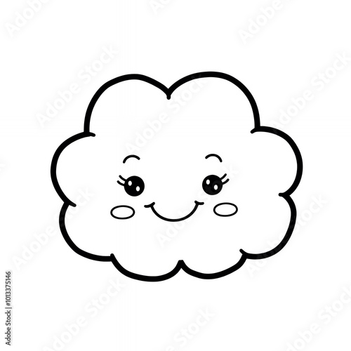 A cute cartoon cloud with a smiling face.