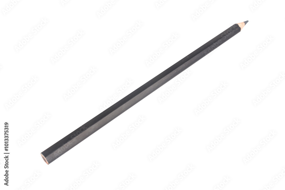 Colored pencil black one isolated on white background Colored pencil black one isolated on white background