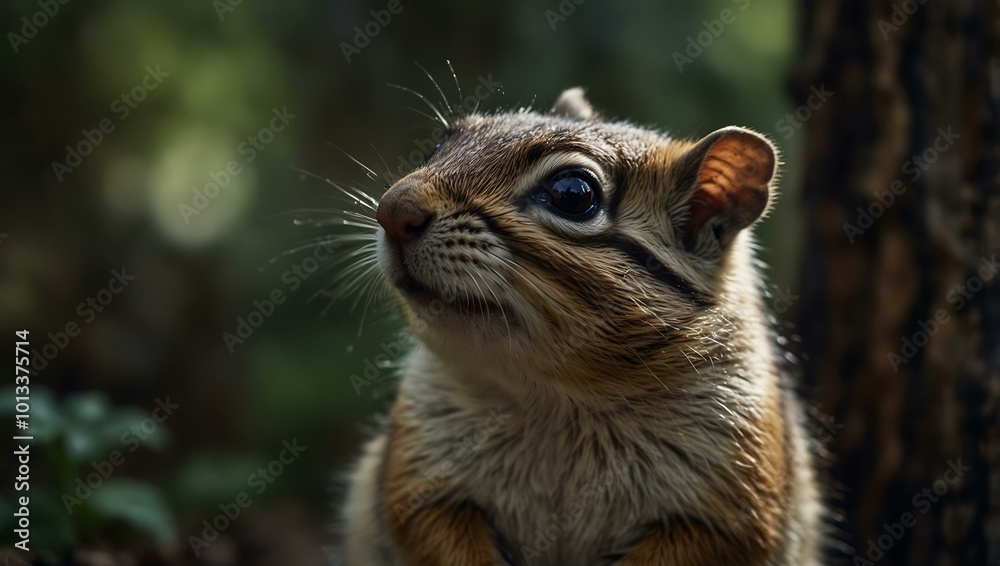 Atmospheric portrait of a chipmunk in a gothic style. Atmospheric portrait of a chipmunk in a gothic style.