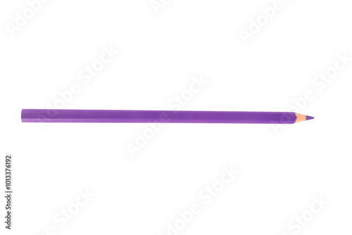 Colored pencil purple one isolated on white background