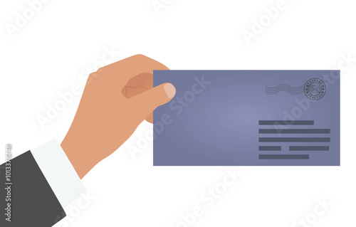 Hand hold letter. vector illustration