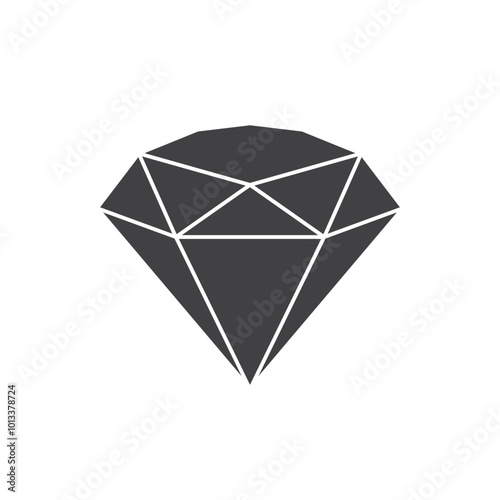 Diamond gemstone icon in flat style. Jewelry gem vector illustration on isolated background. Luxury brilliant sign business concept.