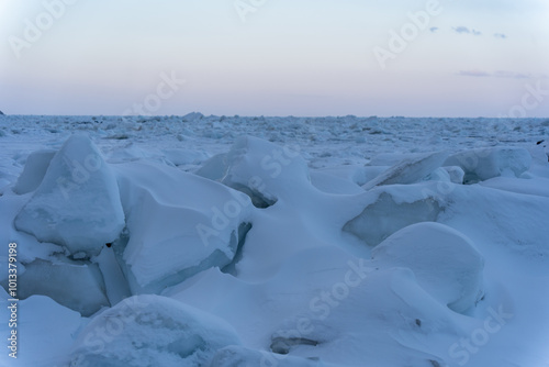 Drift ice in hokkaido Japan