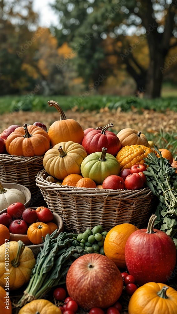 Bountiful Thanksgiving harvest showcasing an array of crops. Bountiful Thanksgiving harvest showcasing an array of crops.