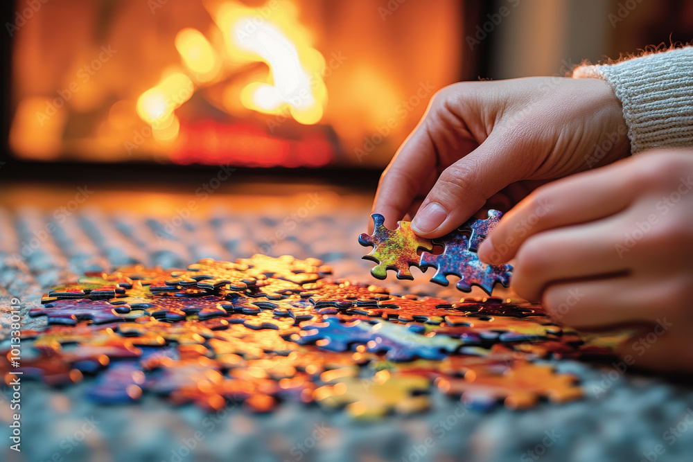 Cozy Evening Puzzle by the Fireplace Cozy Evening Puzzle by the Fireplace