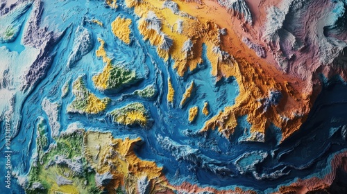 Continental evolution from Pangaea to today, driven by tectonic forces over millions of years photo