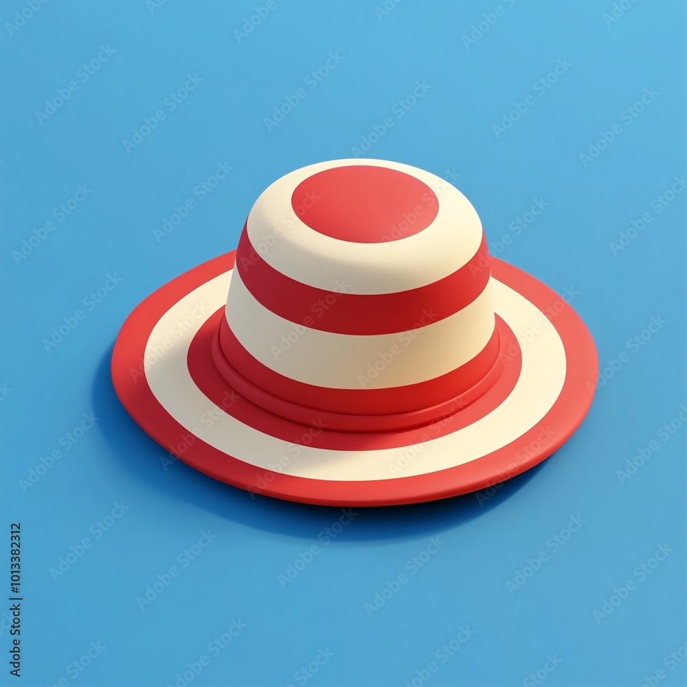 3D Beach Hat Icon: Sun Protective Headwear Illustration Logo 3D Beach Hat Icon: Sun Protective Headwear Illustration Logo