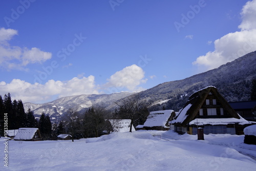Traditional Japanese house in the mountains