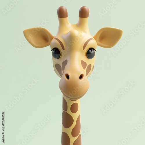 3D Giraffe Icon: Tall, Long Necked Mammal Illustration Logo