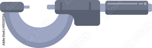 Outside micrometer measuring tool icon illustration with a flat design style