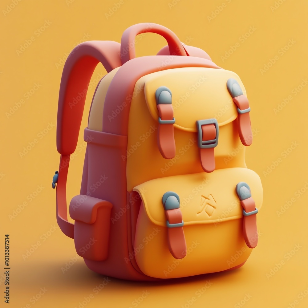 3D Hiking Backpack Icon: Outdoor Gear Carrier Illustration Logo 3D Hiking Backpack Icon: Outdoor Gear Carrier Illustration Logo