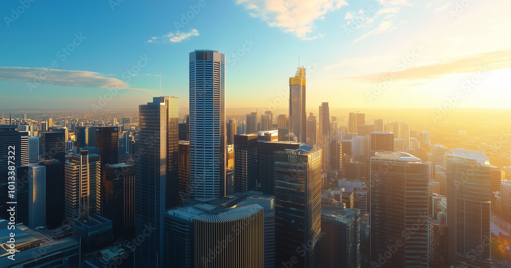 Fototapeta premium Office Skyscrapers in the City Financial and Business District