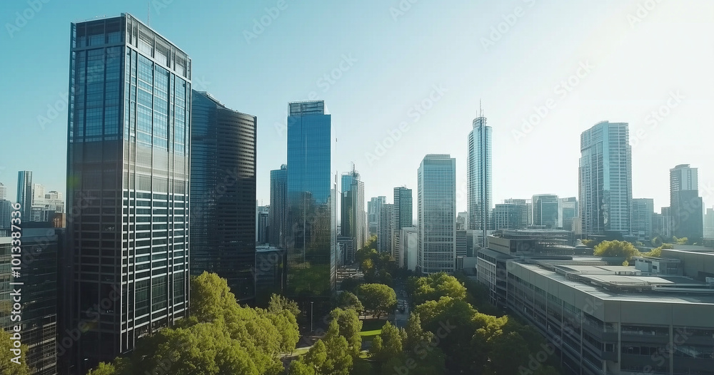 Fototapeta premium Office Skyscrapers in the City Financial and Business District