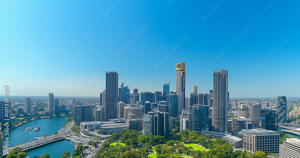 Fototapeta premium Office Skyscrapers in the City Financial and Business District