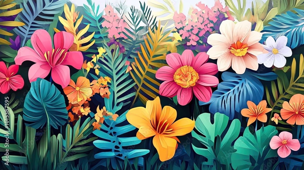 Beautiful flowers and nature in a stunning tropical setting Tropical flowers in a beautiful natural landscape Beautiful flowers and nature in a stunning tropical setting Tropical flowers in a beautiful natural landscape