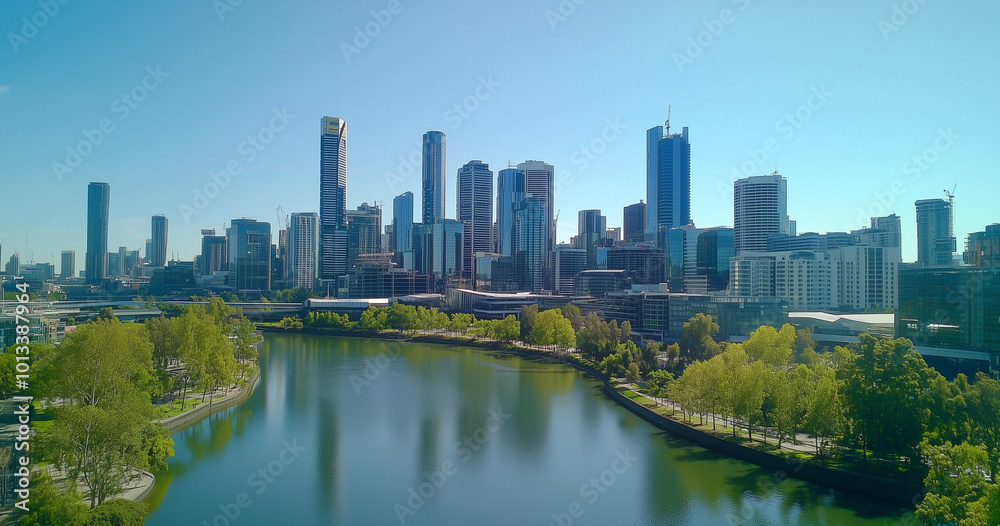 Fototapeta premium Office Skyscrapers in the City Financial and Business District