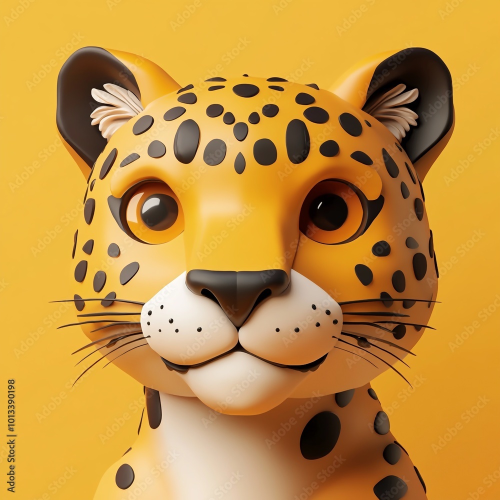 3D Leopard Icon: Agile, Spotted Predator Illustration Logo 3D Leopard Icon: Agile, Spotted Predator Illustration Logo