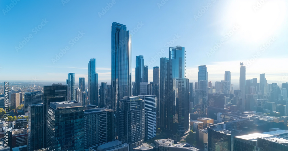 Naklejka premium Office Skyscrapers in the City Financial and Business District