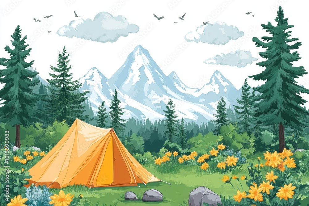 Camping in a Mountain Valley