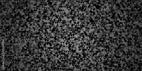 Seamless geometric pattern square shapes low polygon backdrop background. Abstract geometric wall tile and metal cube background triangle wallpaper. Gray and black polygonal background.