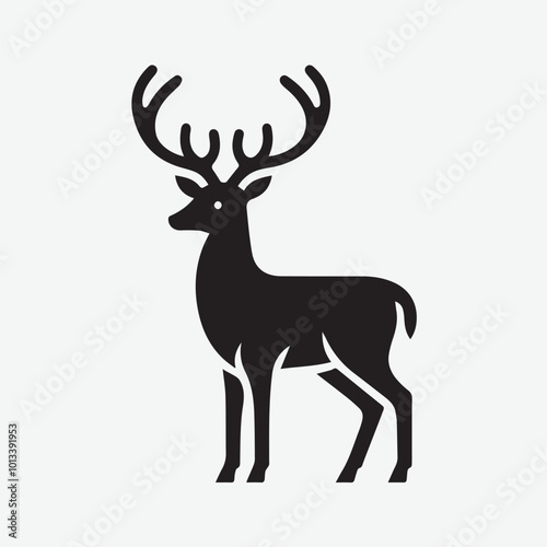 Deer logo deer icon deer head vector Collection of black deer icons.Logo of deer.Deer simple icon.Reindeer vector symbols.Set of deers.