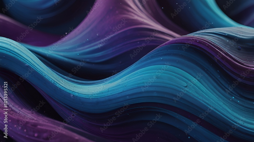 Abstract Blue and Purple Liquid Waves Abstract Blue and Purple Liquid Waves