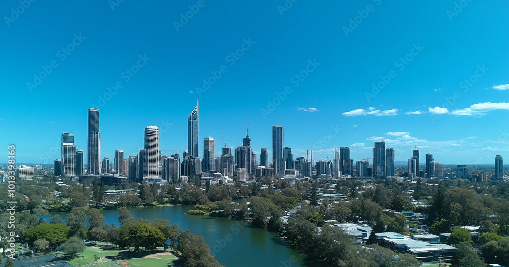Fototapeta premium Office Skyscrapers in the City Financial and Business District