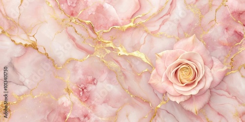 Obraz na płótnie Pink marble background with gold veins w salonie