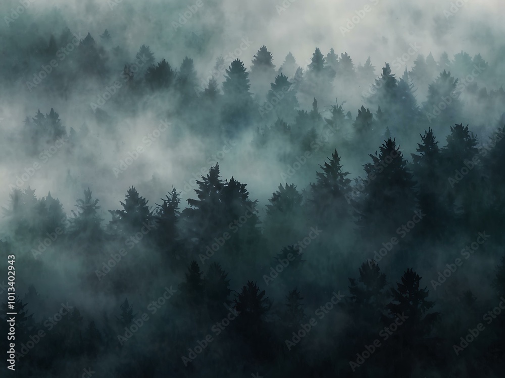 Ethereal gradient of abstract fog shapes in cool tones. Ethereal gradient of abstract fog shapes in cool tones.