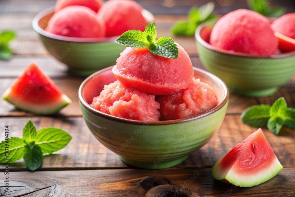 Watermelon Refreshing Sorbet Ice Cream Watermelon Refreshing Sorbet Ice Cream