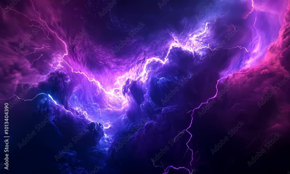 Frame from thunder lightning blue purple smoke on dark background. Natural energy border with thunderbolt light or electric energy sparkle. Video Frame from thunder lightning blue purple smoke on dark background. Natural energy border with thunderbolt light or electric energy sparkle. Video