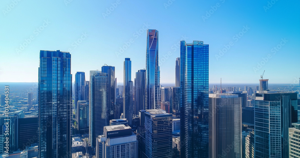 Fototapeta premium Office Skyscrapers in the City Financial and Business District