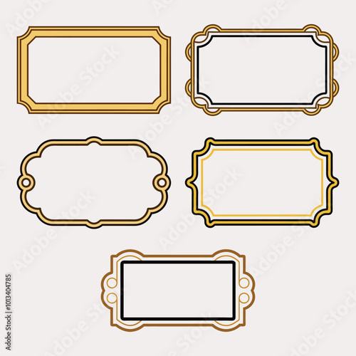 Vintage ornament frame. Decorative border frames, retro style divider