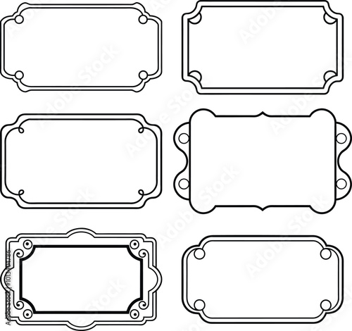 Vintage ornament frame. Decorative border frames, retro style divider
