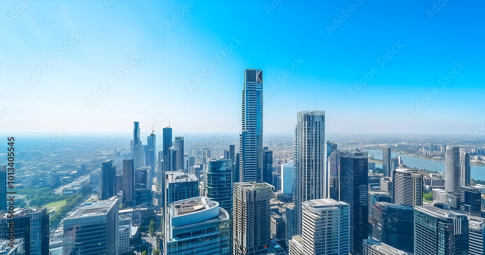 Fototapeta premium Office Skyscrapers in the City Financial and Business District